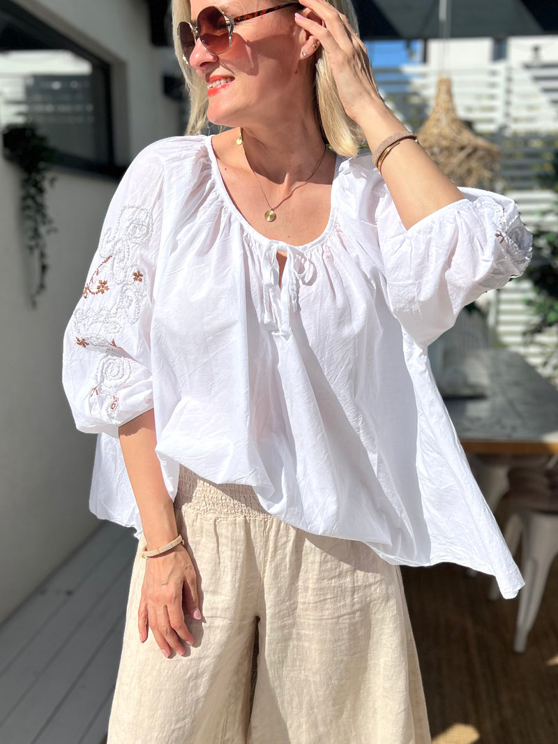 Corfu oversize sweater, white