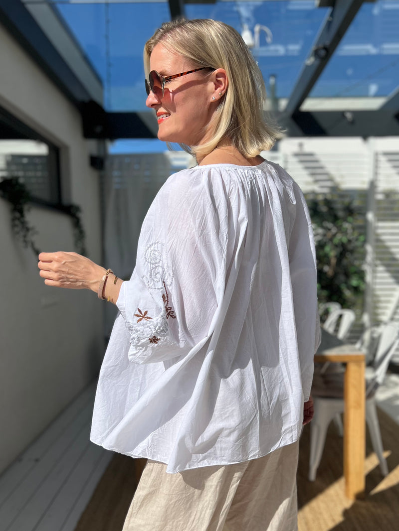 Corfu oversize sweater, white
