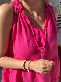 Carita linen dress, pink