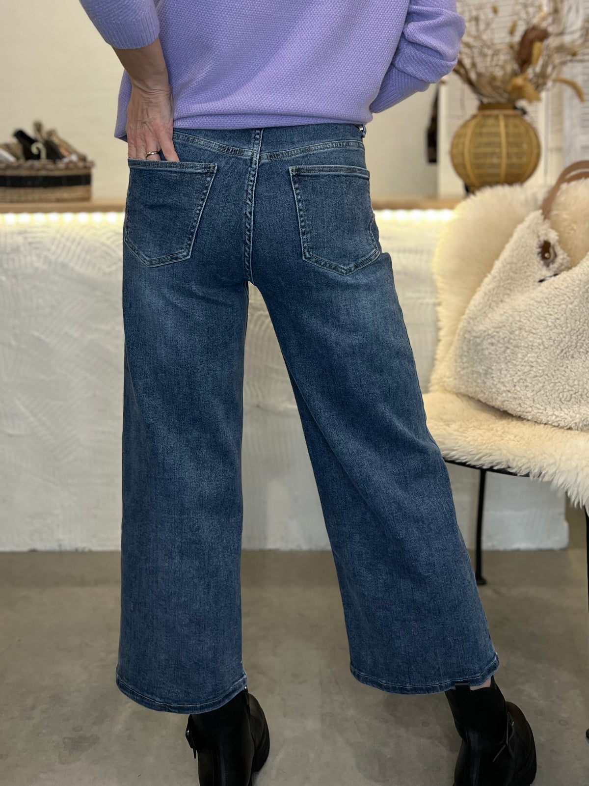 Denim Cara Culottes jeans, indigo