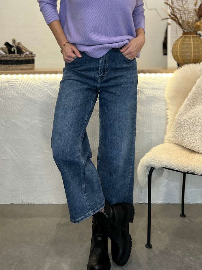 Denim Cara Culottes jeans, indigo