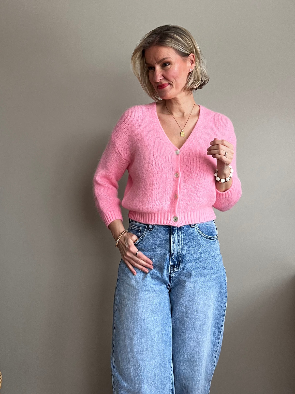 Flavia cardigan, pink