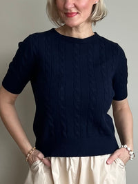 Lucy -palmikkoneule, navy