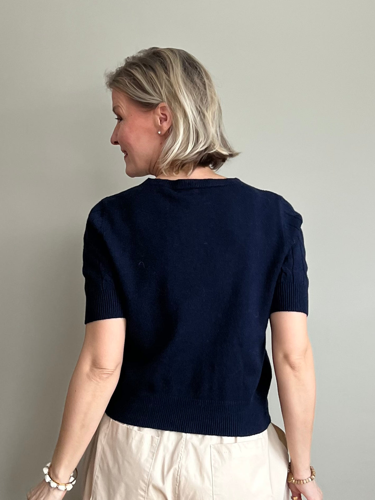 Lucy -palmikkoneule, navy