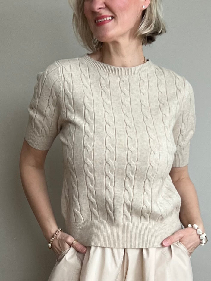 Lucy -palmikkoneule, beige