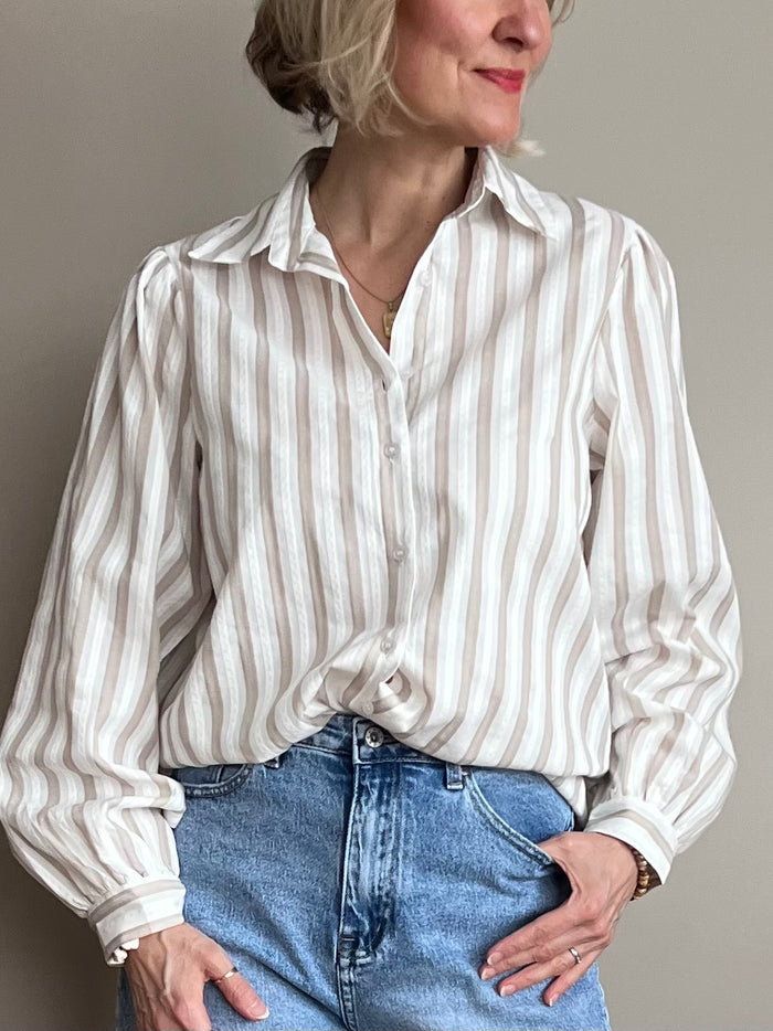 Carita -kauluspaita, vaalea taupe