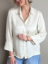 Emily -satiinipaita, champagne