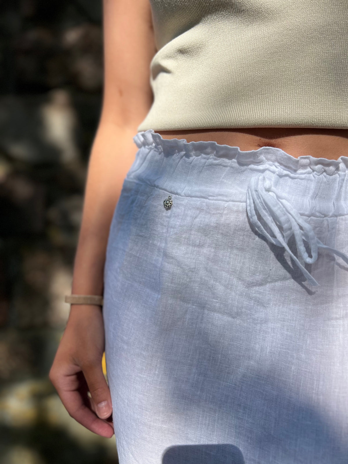 Thea linen skirt, white