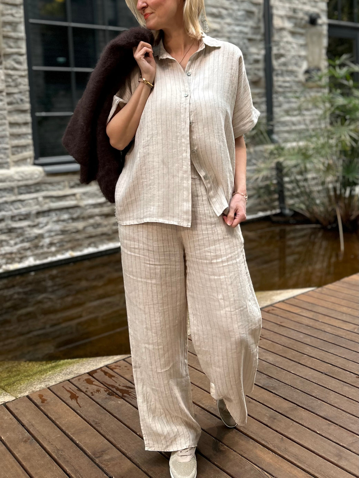 Faith linen trousers, light sand