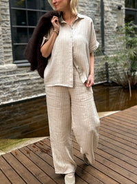 Faith linen trousers, light sand