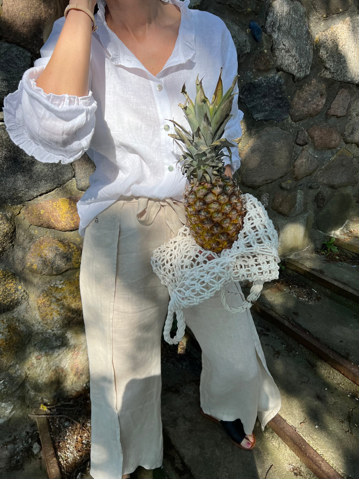 Zia linen pants, gray