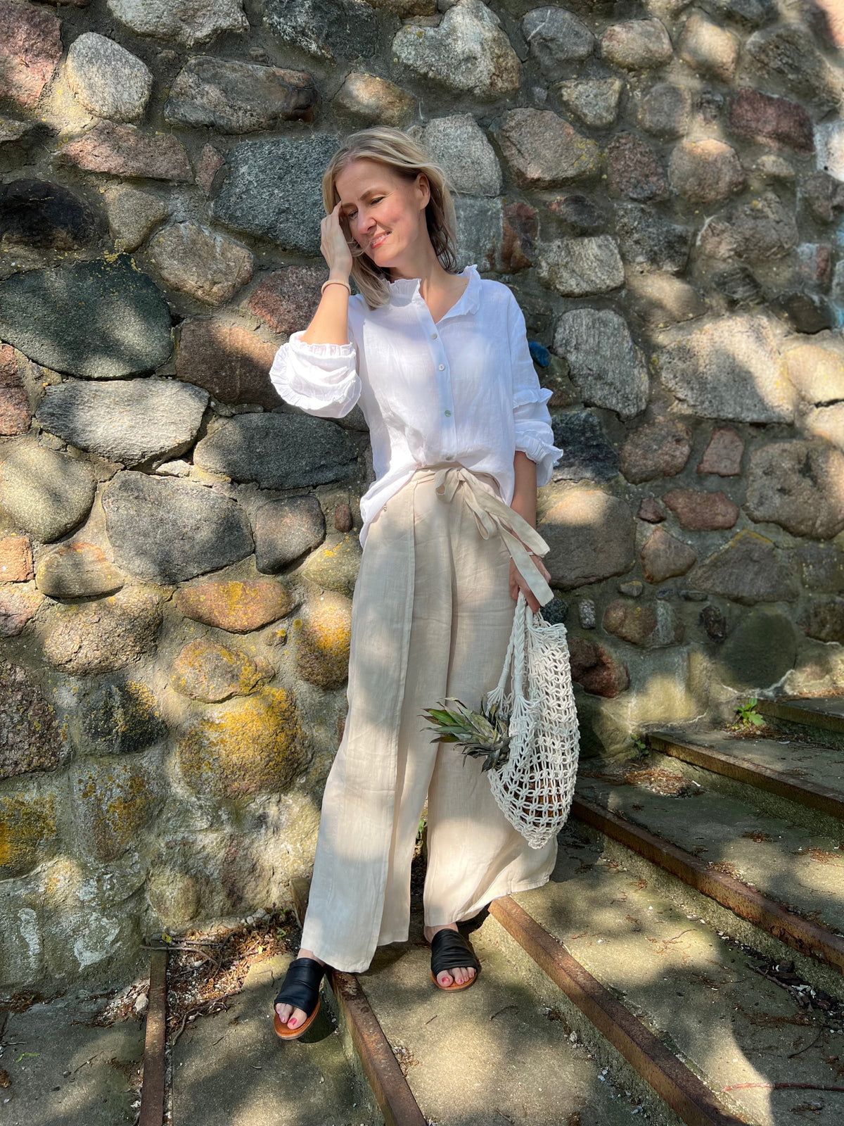 Zia linen pants, gray