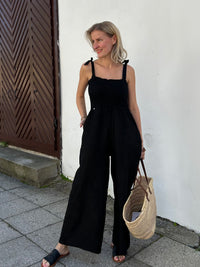 Adira linen jumpsuit, black