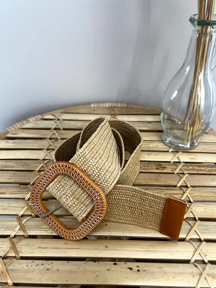 Playa stretch belt, black / beige