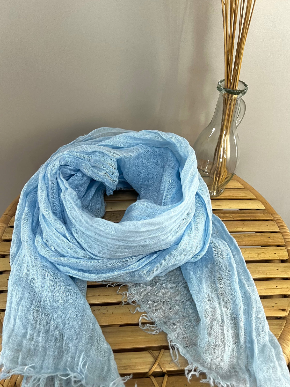 Anna linen scarf, light blue