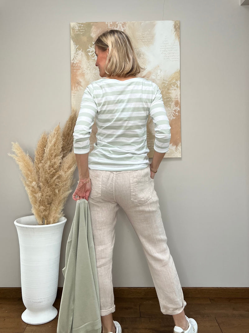 Alexa linen pants, white