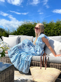 Neysa cotton dress, blue