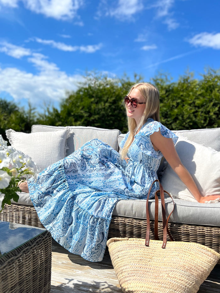 Neysa cotton dress, blue