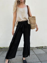 Zia linen trousers, black