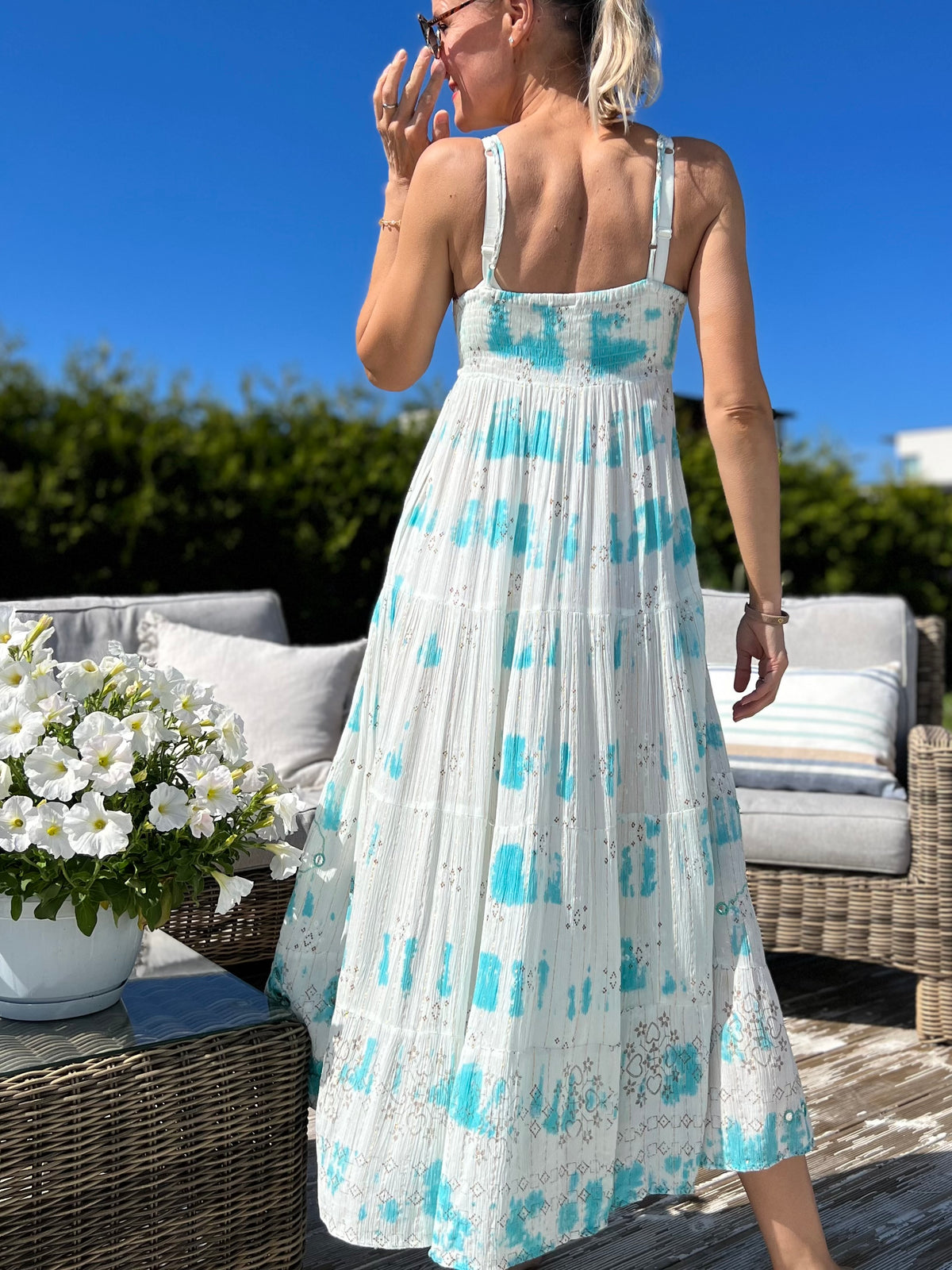 Keya dress, aqua