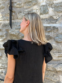 Cassandra -pellavaröyhelötoppi, musta