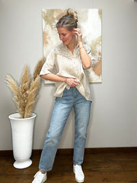 Lacy linen shirt, sand