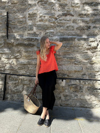 Cassandra -pellavaröyhelötoppi, coral