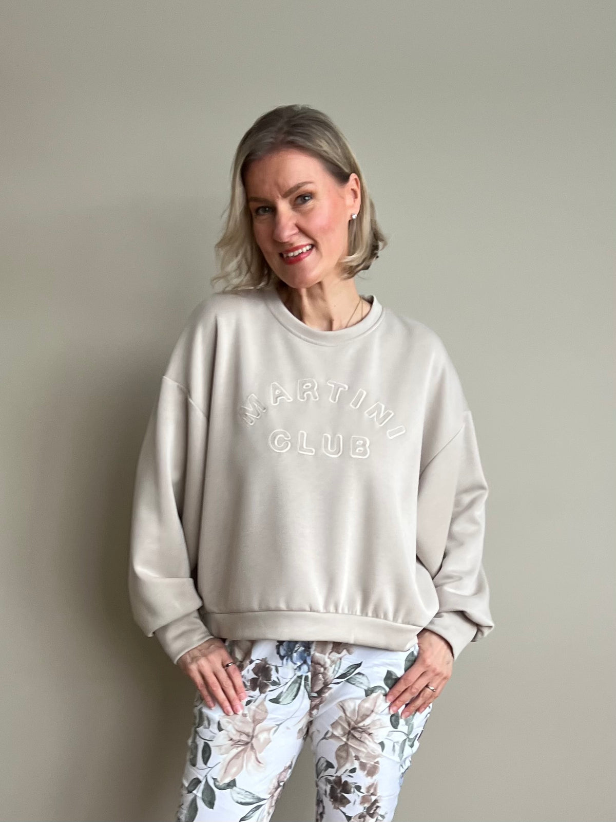 Martini Club sweatshirt, vaalea taupe