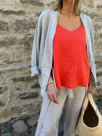 Lyda linen blazer, gray