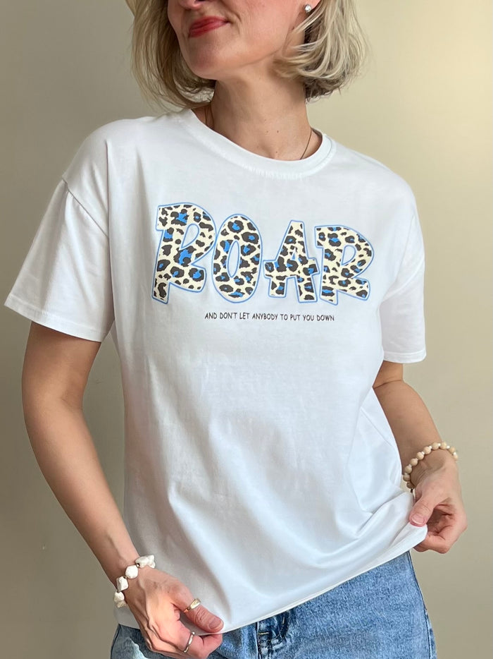 Roar -t-paita, valkoinen / sininen