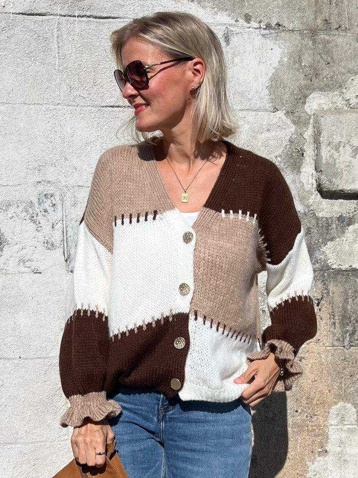 Bella -neuletakki, tummanruskea