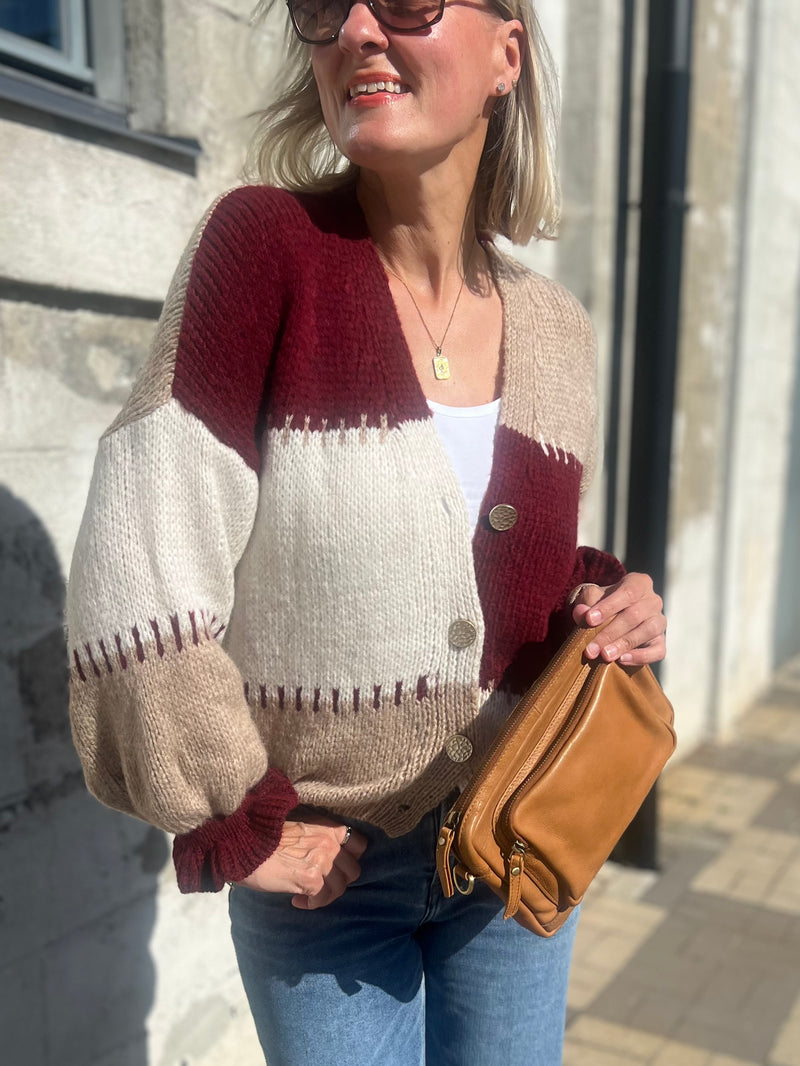 Bella -neuletakki, burgundy