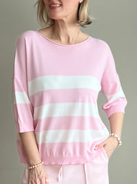 Sole -neule, roosa / valkoinen