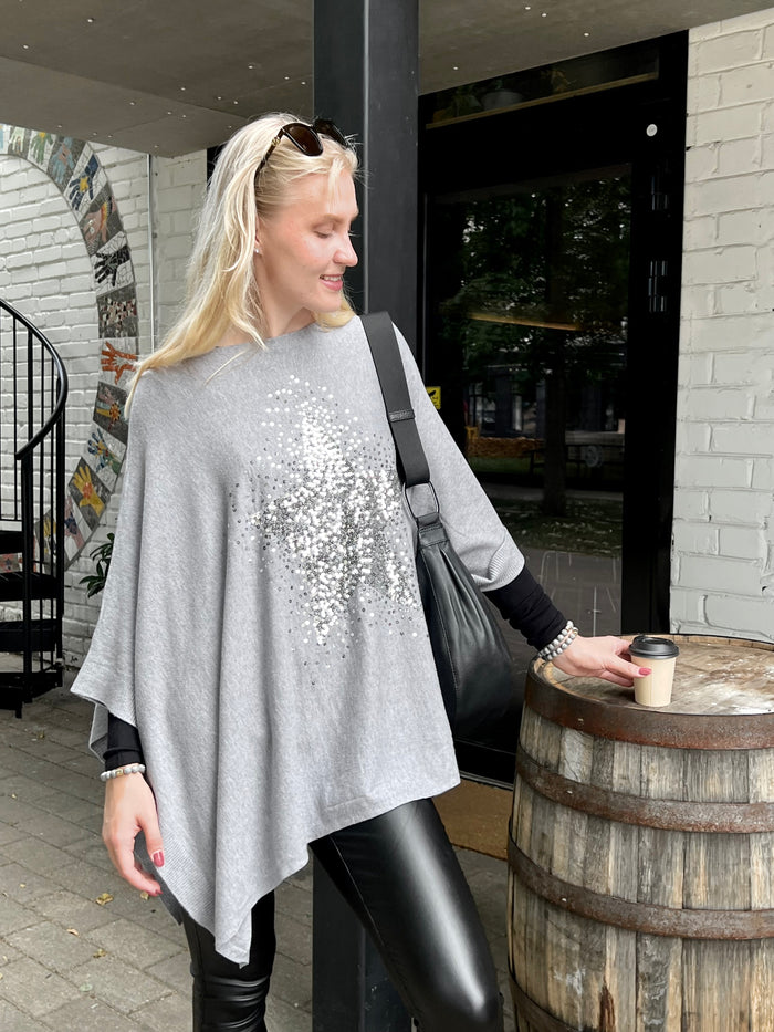 Tara poncho, gray