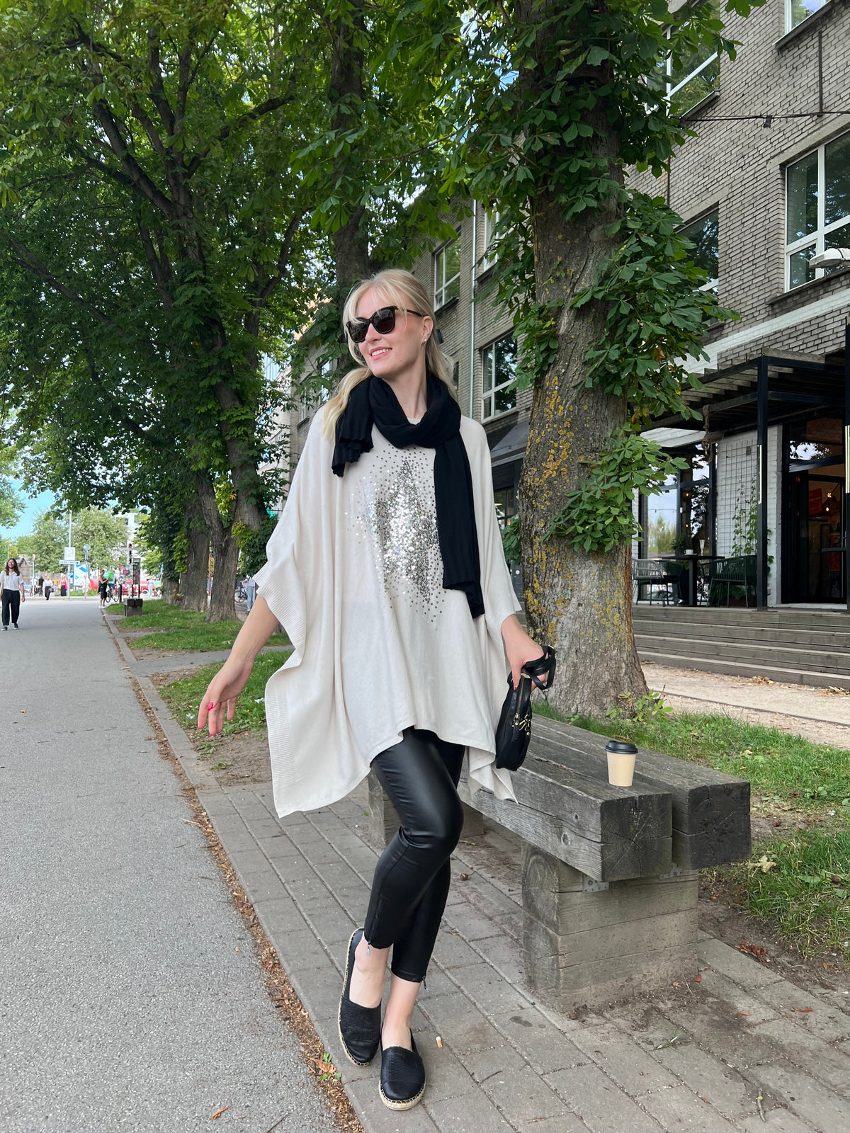 Tara poncho, off-white