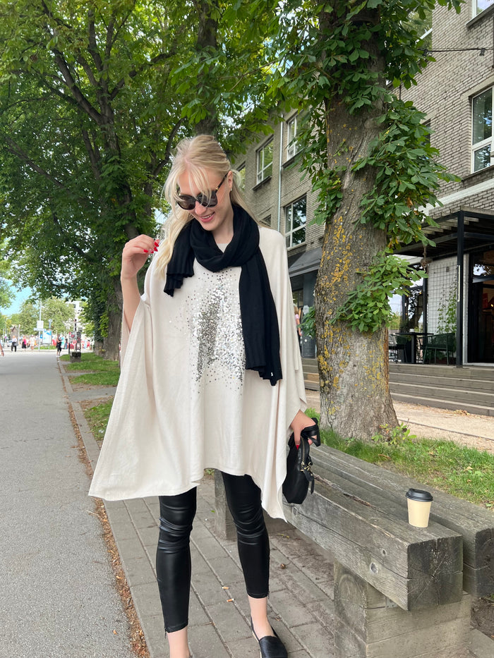 Tara poncho, off-white