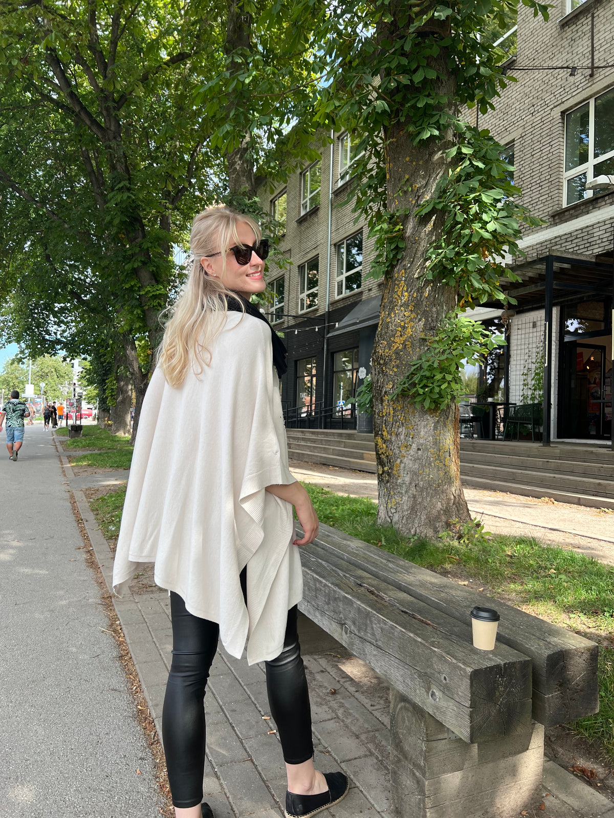 Tara poncho, off-white