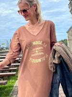 Saint Tropez -mekko pitkähihainen, ruskea