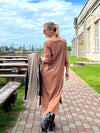 Saint Tropez dress with long sleeves, brown