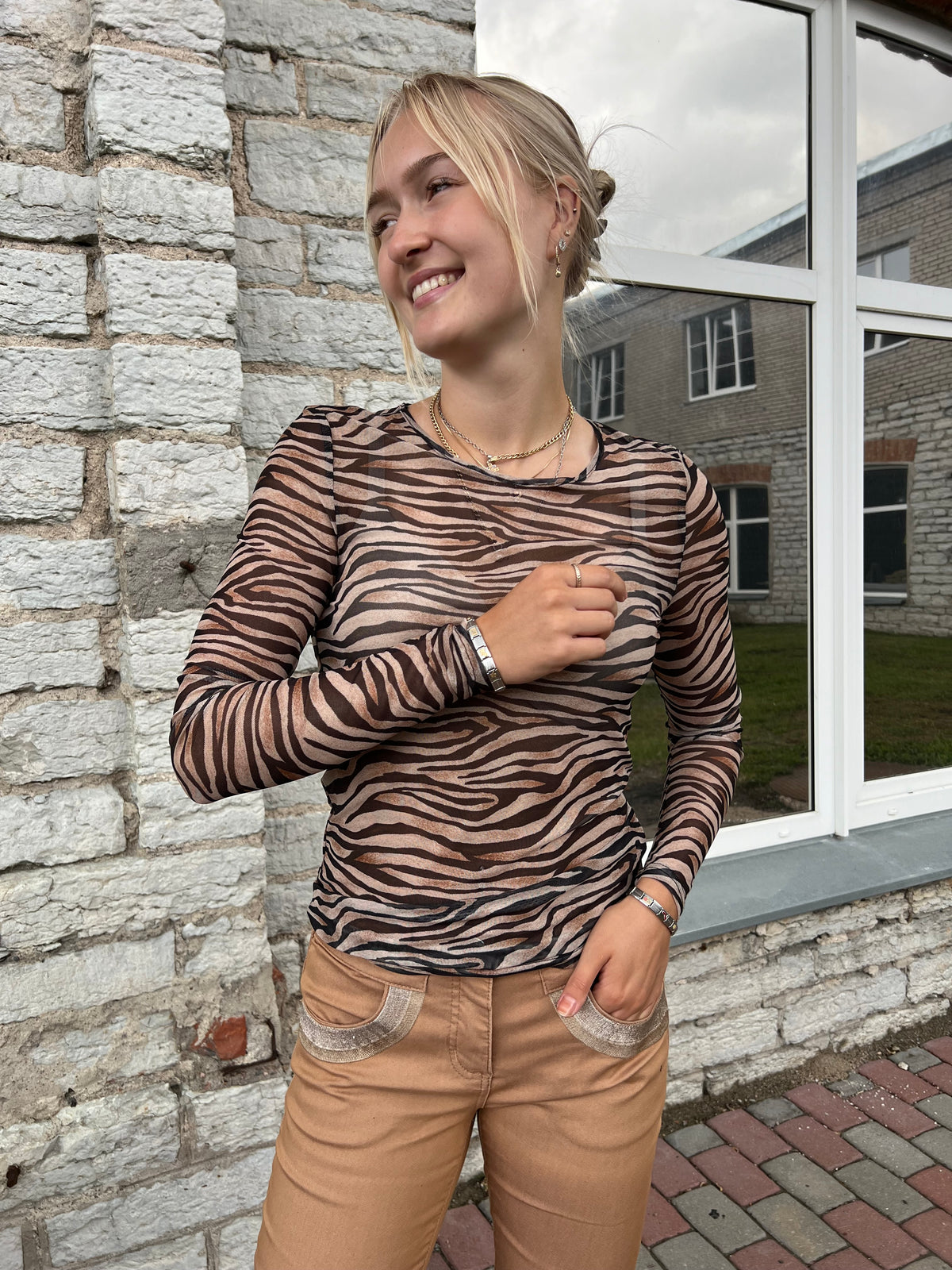 Adna -mesh pusero, taupe/musta