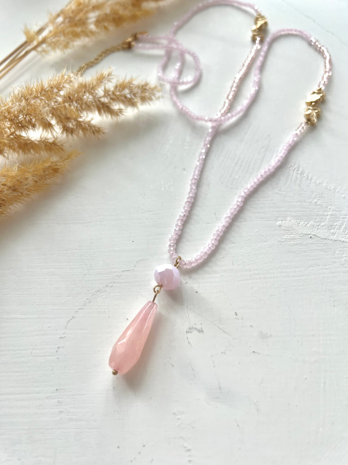 Hana necklace, light pink