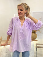 Luna cotton shirt, light lilac