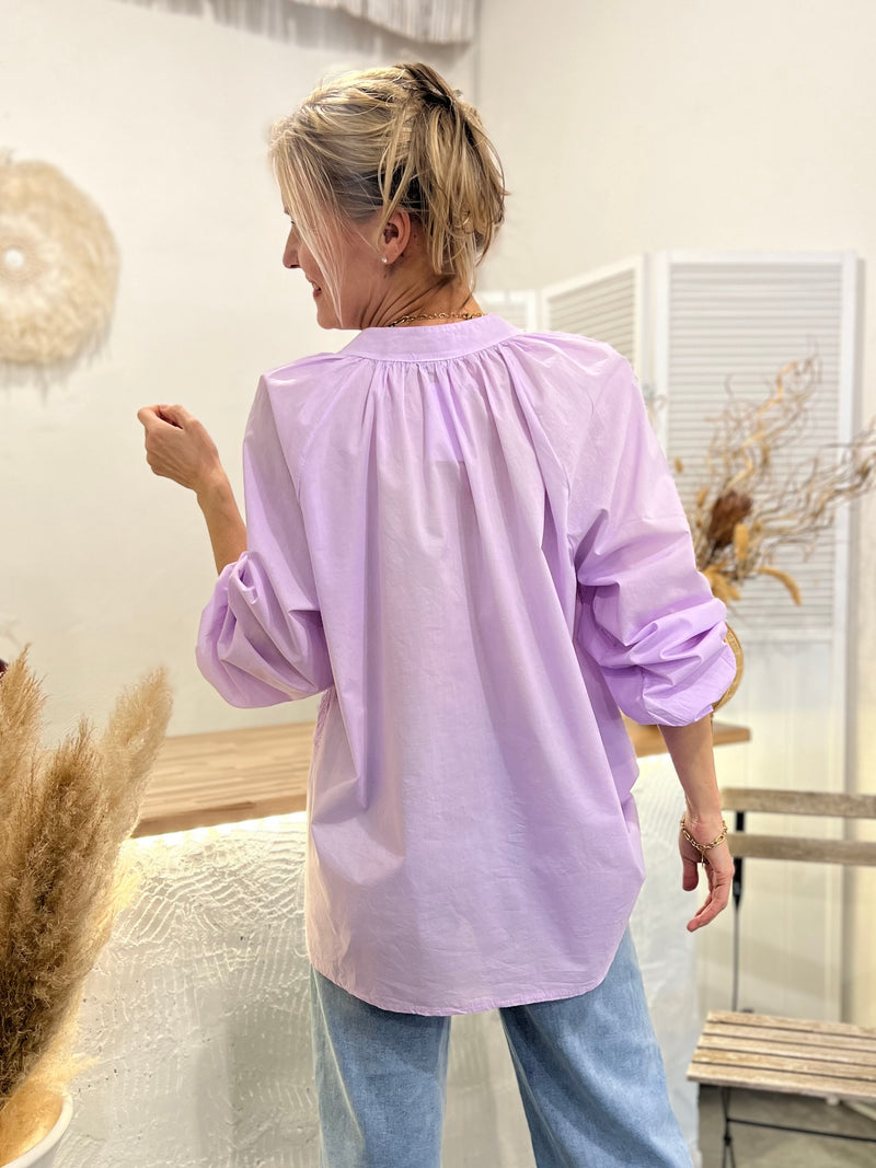 Luna cotton shirt, light lilac