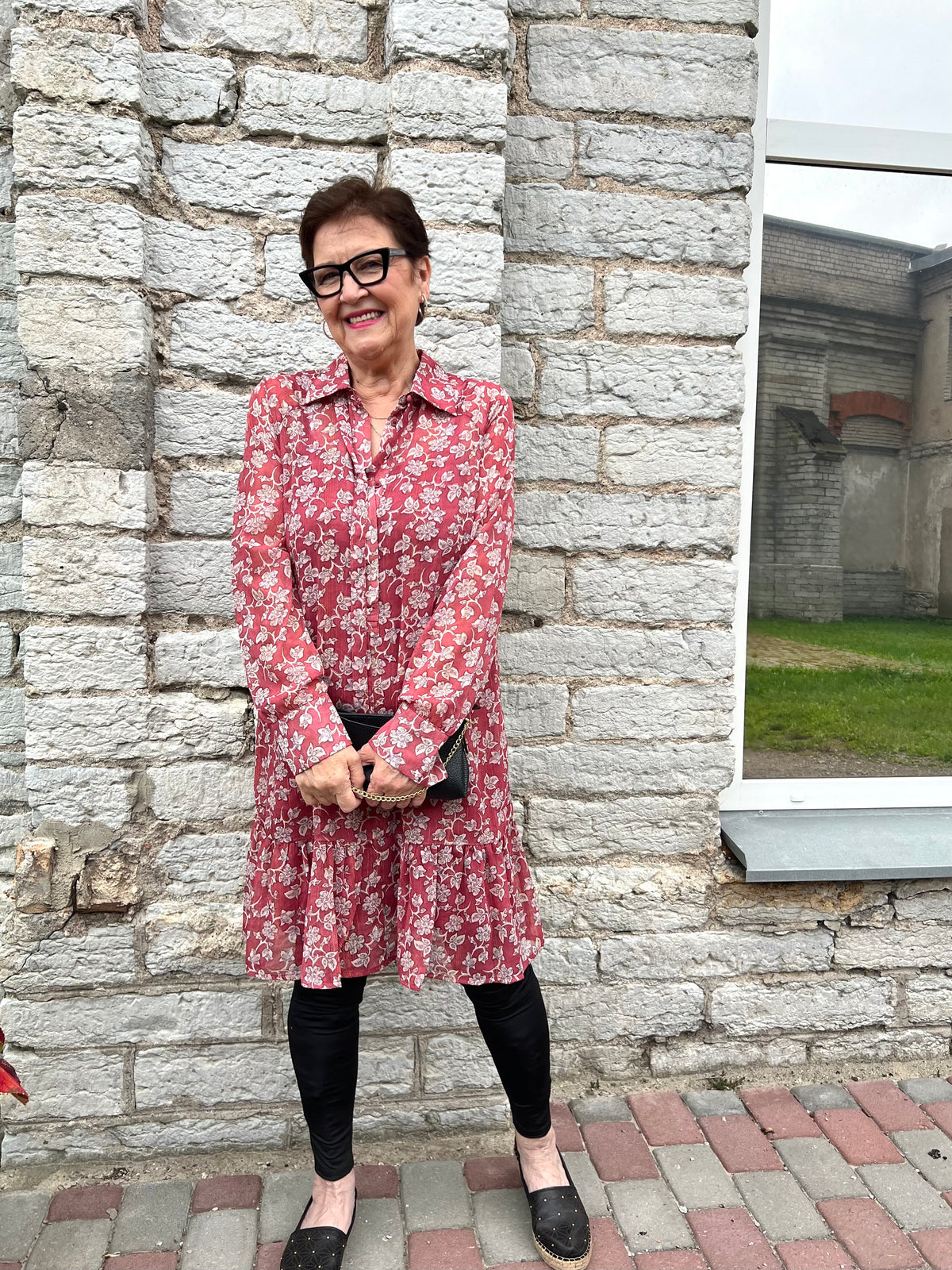 Pop -sifonkimekko, oxblood red / multicolor