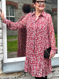 Pop -sifonkimekko, oxblood red / multicolor