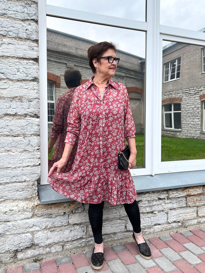 Pop -sifonkimekko, oxblood red / multicolor