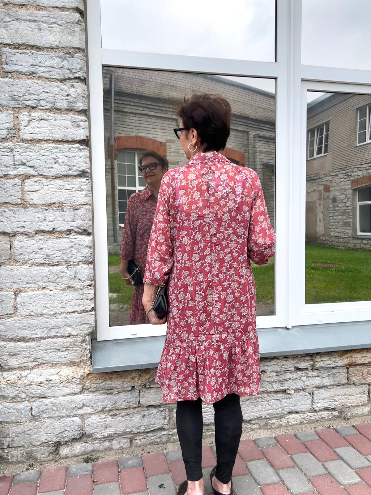 Pop -sifonkimekko, oxblood red / multicolor