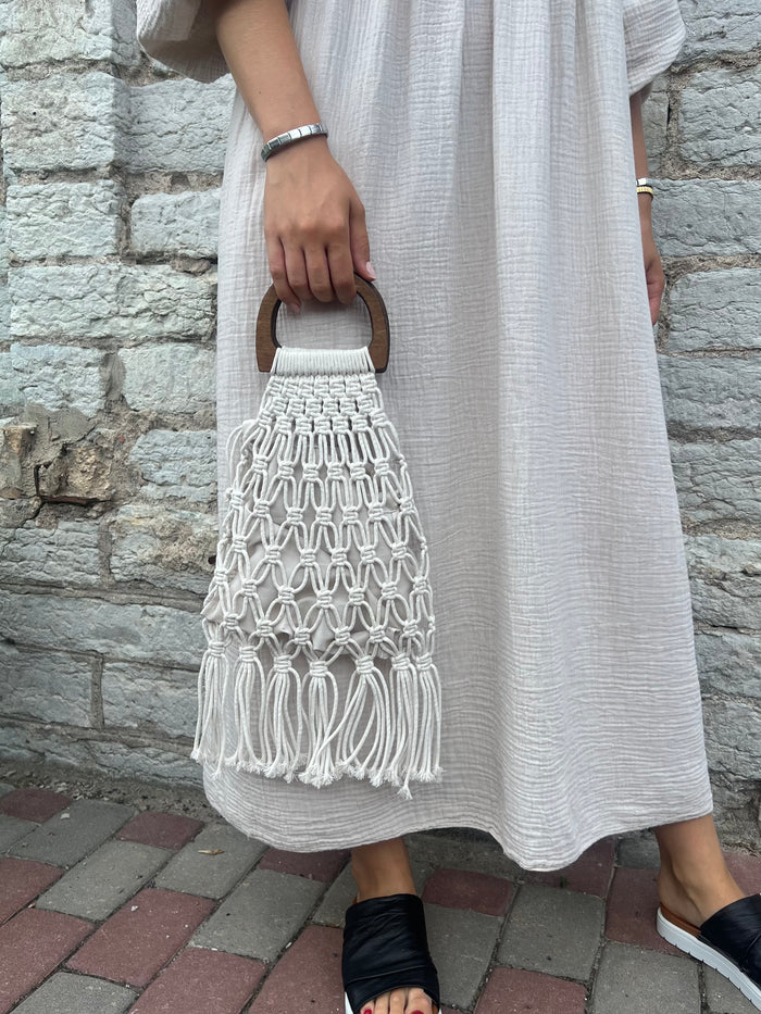 Lecce string bag, light beige