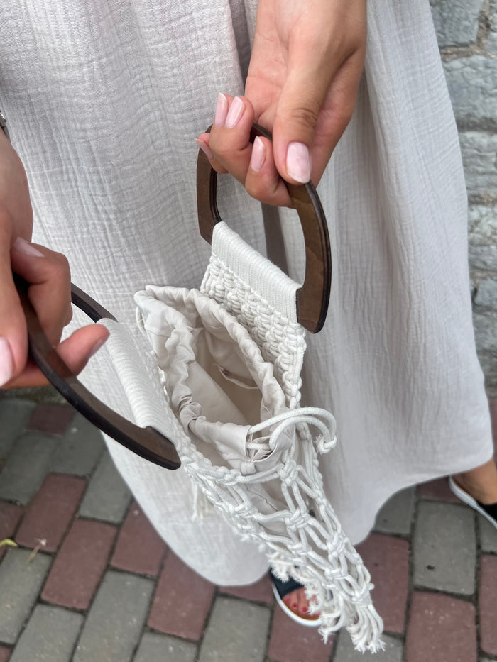 Lecce string bag, light beige