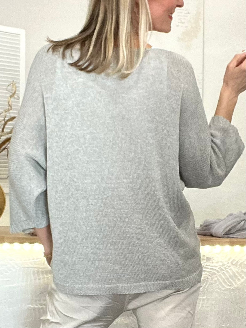 Love cotton sweater, light gray